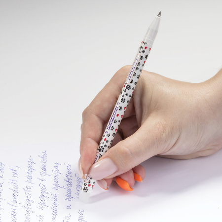 Ручка стираемая гелевая ЮНЛАНДИЯ "Котята", СИНЯЯ, корпус ассорти, узел 0,5 мм, линия письма 0,35 мм, 143659 - Ручки со стираемыми чернилами