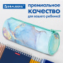 Пенал-тубус BRAUBERG, с эффектом Soft Touch, мягкий, "Mint marble", 22х8 см, 271568 - Пеналы мягкие