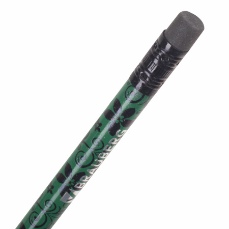 Карандаш чернографитный BRAUBERG, 1 шт., "Fuete", НВ, c ластиком, черное дерево, корпус ассорти, 180634 - Карандаши чернографитные