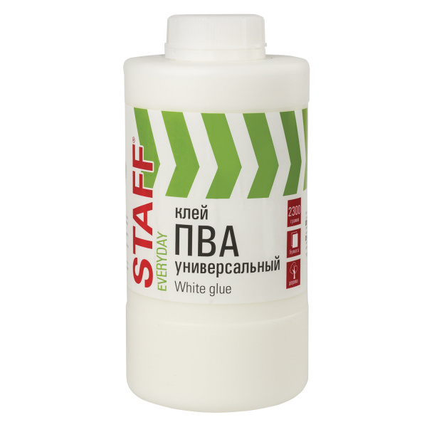 Клей ПВА универсальный 2,3 кг (бумага, картон, дерево), STAFF, 606433 - Клей ПВА