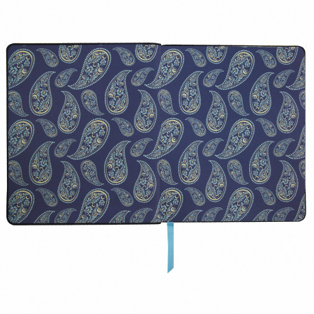 Тетрадь А5 (168х208 мм), 80 л., сшивка, клетка, под кожу, BRAUBERG VISTA, "Paisley", 403925 - Тетради более 60 листов