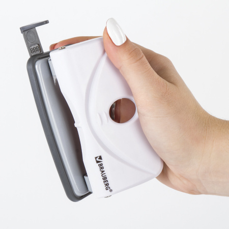 Дырокол BRAUBERG "Original", до 10 листов, белый, 227786 - Дыроколы настольные