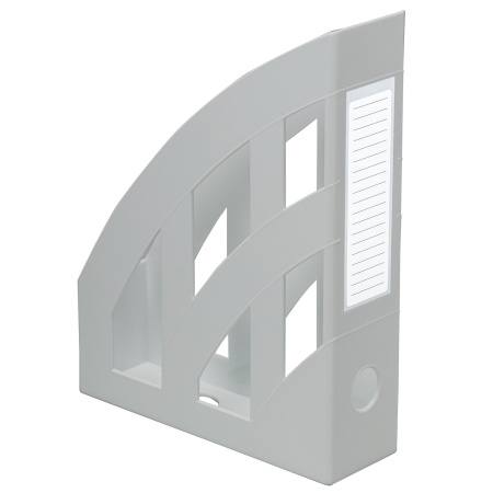 Лоток вертикальный для бумаг КОМПЛЕКТ 2 шт., BRAUBERG "Modern", 245х75х320 мм, серый, 238029 - Лотки вертикальные (стойки-уголки)