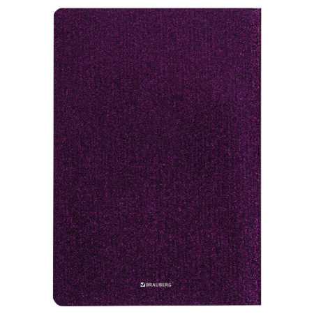 Тетрадь 48 л. в клетку обложка кожзам с блестками, сшивка, A5 (147х210мм), СИРЕНЕВЫЙ, BRAUBERG SPARKLE, 403853 - Тетради 40-48 листов