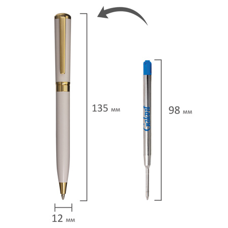 Ручка подарочная шариковая GALANT "ROSETTE", корпус слоновая кость с розовым оттенком, узел 0,7 мм, синяя, 143503 - Ручки шариковые подарочные