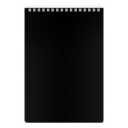 Блокнот А5 145х205 мм, 80 л., гребень, обложка пластик, клетка, HATBER "DIAMOND", черный, 80Б5B1гр_02001
