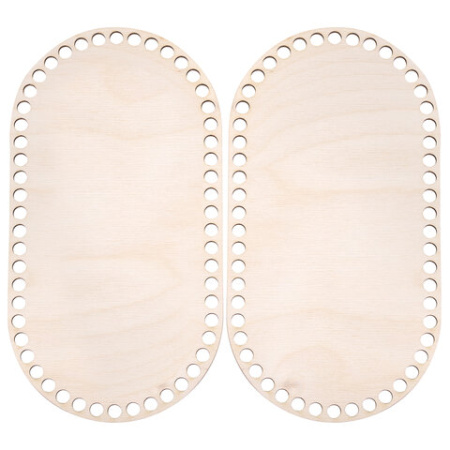 Донышки деревянные для вязания овальные, 2 шт., 24,5х13 см. - Донышки деревянные