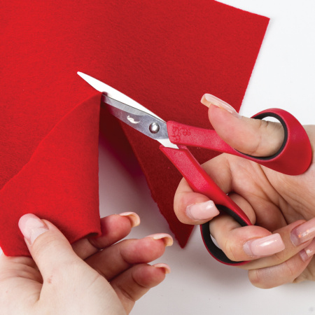 Ножницы для хобби и рукоделия ОСТРОВ СОКРОВИЩ 140 мм, 3-х сторонняя заточка, красно-черные, 237105 - Ножницы для хобби и рукоделия