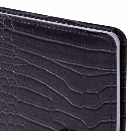 Еженедельник недатированный А5 145х215 мм, BRAUBERG "Party", под кожу, 64 л., черный, 114472 - Еженедельники