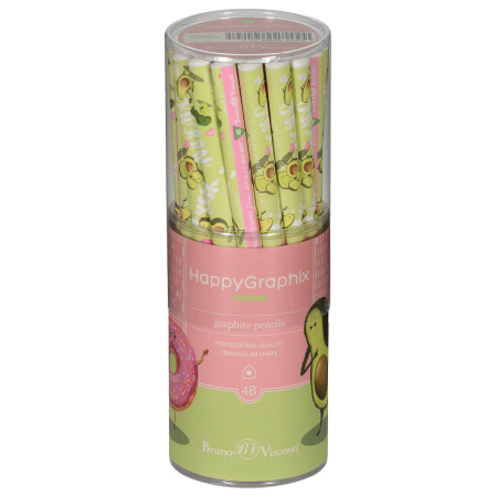 Карандаш чернографитный утолщенный BRUNO VISCONTI "HappyGraphix Jumbo", 1 шт., "Авокадо", 4B, 21-0062/07 - Карандаши чернографитные