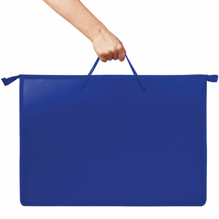 Папка для рисунков и чертежей ПИФАГОР А3, пластик, синяя, 271134 - Портфели и папки для рисунков и чертежей
