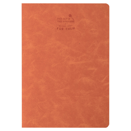 Тетрадь 48 л. в клетку обложка фактурный кожзам, сшивка, A5 (147х210мм), ОРАНЖЕВЫЙ, BRAUBERG SKY, 403868 - Тетради 40-48 листов