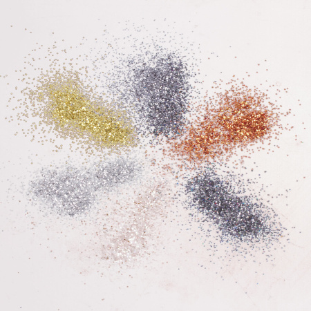 Блестки (глиттер) для декора, поделок, DIY, творчества, оформления, ОСТРОВ СОКРОВИЩ, НАБОР МЕТАЛЛИК, 6 цветов по 6,5 грамм, блистер, 662222 - Блестки для декора