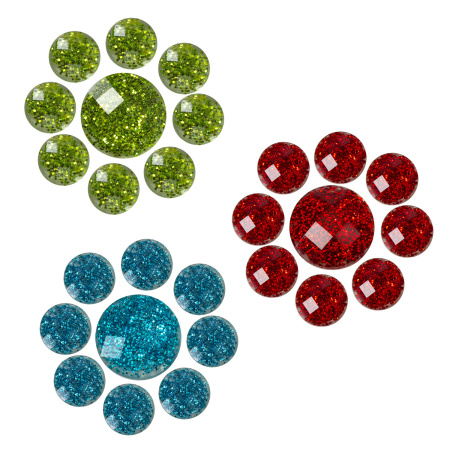 Стразы самоклеящиеся КРУГЛЫЕ, 5-10 мм, 72 штуки, блестящие, на подложке, ОСТРОВ СОКРОВИЩ, 662238 - Стразы для творчества