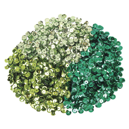 Пайетки для творчества "Классика", оттенки зеленого, 6 мм, 30 грамм, ОСТРОВ СОКРОВИЩ, 661273 - Пайетки для творчества