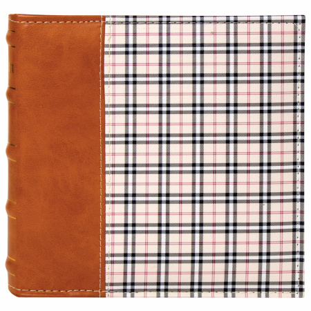 Фотоальбом BRAUBERG "Шотландка" на 200 фото 10х15 см, под кожу, бумажные страницы, бокс, 391192 - Фотоальбомы