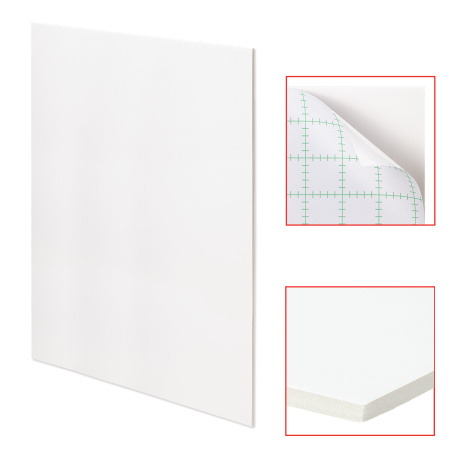 Пенокартон матовый САМОКЛЕЯЩИЙСЯ, 70х100 см, толщина 5 мм, белый, BRAUBERG, 112481 - Пенокартон