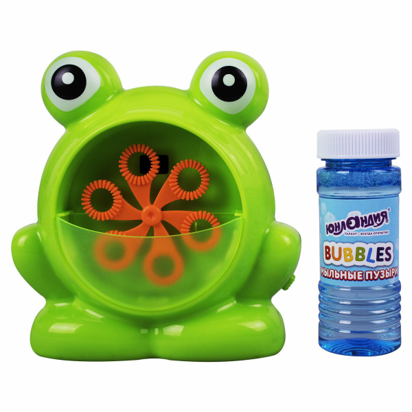 Машинка автоматическая для мыльных пузырей "ЛЯГУШОНОК", 50 мл, ЮНЛАНДИЯ, 664481 - Мыльные пузыри