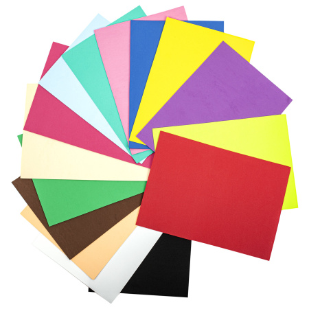 Пористая резина/фоамиран А4, 1 мм, ОСТРОВ СОКРОВИЩ, 15 листов, 15 цветов, яркие цвета, 665097 - Цветная пористая резина и пластик