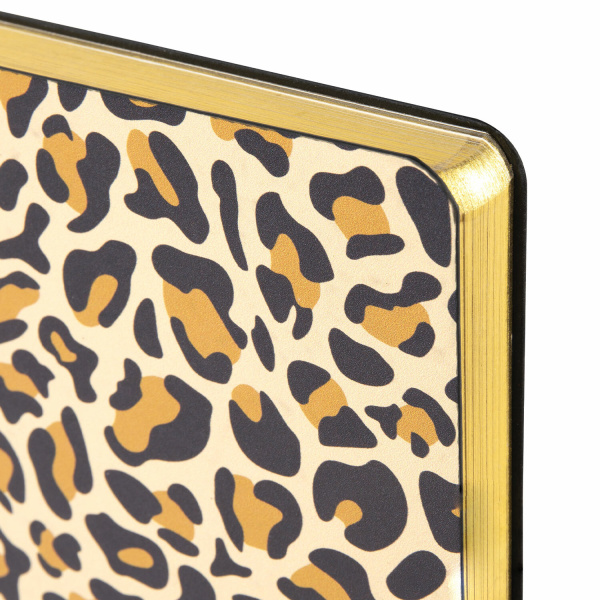 Ежедневник недатированный А5 (138х213 мм), BRAUBERG VISTA, под кожу, гибкий, 136 л., "Leopard", 112038 - Ежедневники с покрытием "под кожу и ткань"