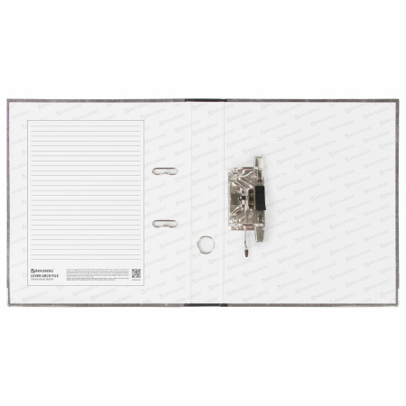 Папка-регистратор BRAUBERG, фактура стандарт, с мраморным покрытием, 50 мм, черный корешок, 220982 - Папки-регистраторы с арочным механизмом