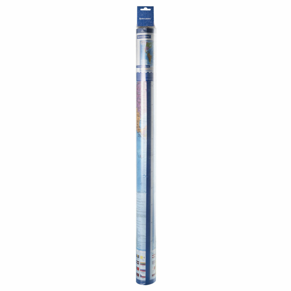 Карта мира политическая 117х80 см, 1:28М, с ламинацией, интерактивная, европодвес, BRAUBERG, 112384 - Карты географические