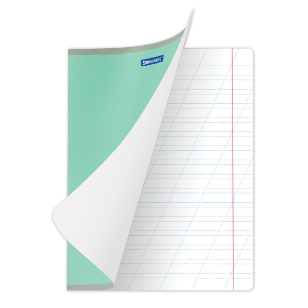 Тетрадь 12 л. BRAUBERG "КЛАССИКА NEW", косая линия, обложка картон, ЗЕЛЕНАЯ, 10568, 105688 - Тетради 12-24 листов