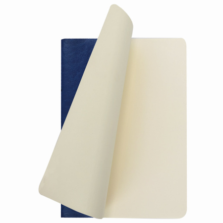 Тетрадь 48 л. в клетку обложка гладкий кожзам, сшивка, A5 (147х210мм), ТЕМНО-СИНИЙ, BRAUBERG VIVA, 403889 - Тетради 40-48 листов