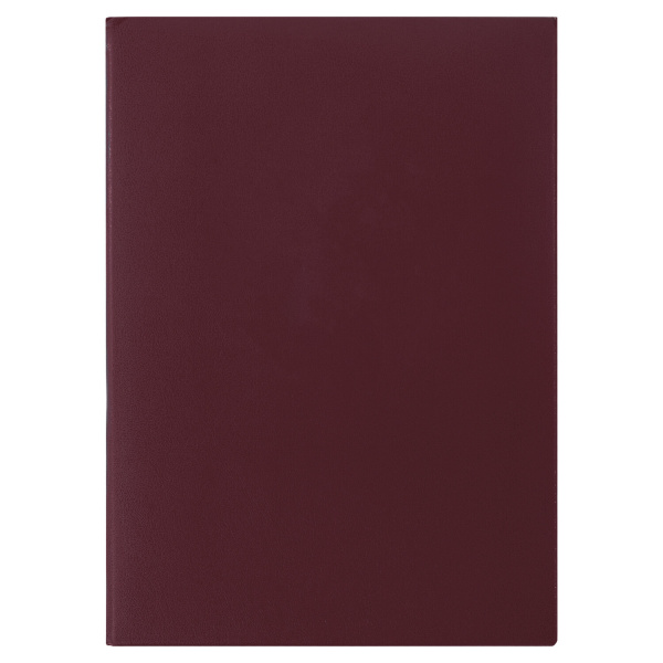Папка адресная бумвинил без надписи, формат А4, бордовая, индивидуальная упаковка, STAFF "Basic", 129634