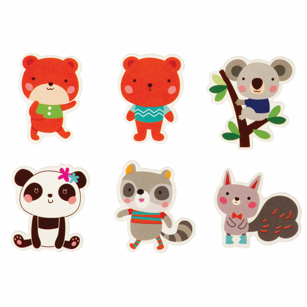 Наклейки из EVA "Зверушки", 24 штуки, ассорти, ЮНЛАНДИЯ, 662686 - Наклейки