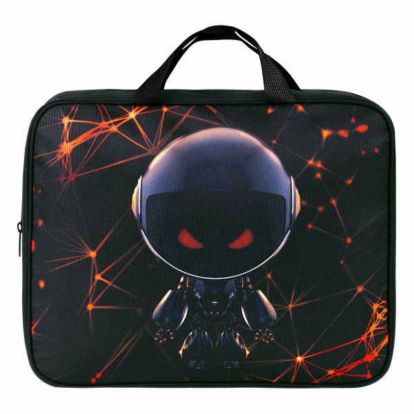 Папка на молнии с ручками BRAUBERG А4, 1 отделение, полиэстер, 80 мм, "UFO", 271484 - Папки-сумки с ручками