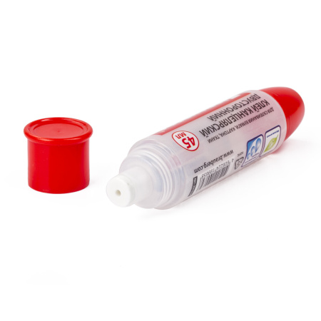 Клей канцелярский двусторонний BRAUBERG, 45 мл, с узким и широким аппликаторами, 227534 - Клей канцелярский