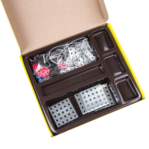 Конструктор металлический ЮНЛАНДИЯ "Для уроков труда №6", развивающий, 146 элементов, 104684 - Конструкторы