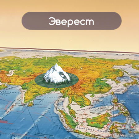 Карта мира физическая 101х66 см, 1:29М, с ламинацией, интерактивная, европодвес, BRAUBERG, 112377 - Карты географические