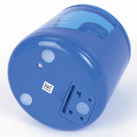 Точилка электрическая BRAUBERG DOUBLE BLADE BLUE, двойное лезвие, питание от 2 батареек AA, 229605 - Точилки электрические