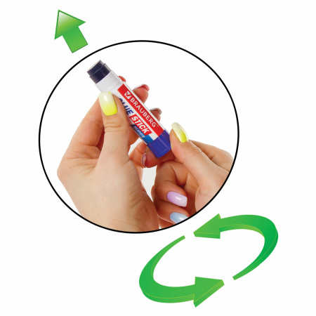 Клей-карандаш BRAUBERG SUPER, 8 г, обесцвечивающийся после высыхания, ЮЖНАЯ КОРЕЯ, 229544 - Клей-карандаш