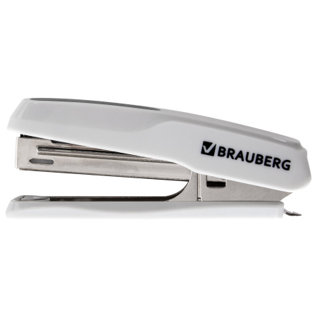 Степлер №10 BRAUBERG "Extra", до 20 листов, антистеплер, серый, 229083 - Степлеры настольные