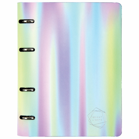 Тетрадь на кольцах А5 (180х220 мм), 80 листов, под кожу, клетка, тиснение фольгой, BRAUBERG VISTA, Gradient, 112131 - Тетради на кольцах и сменные блоки к ним