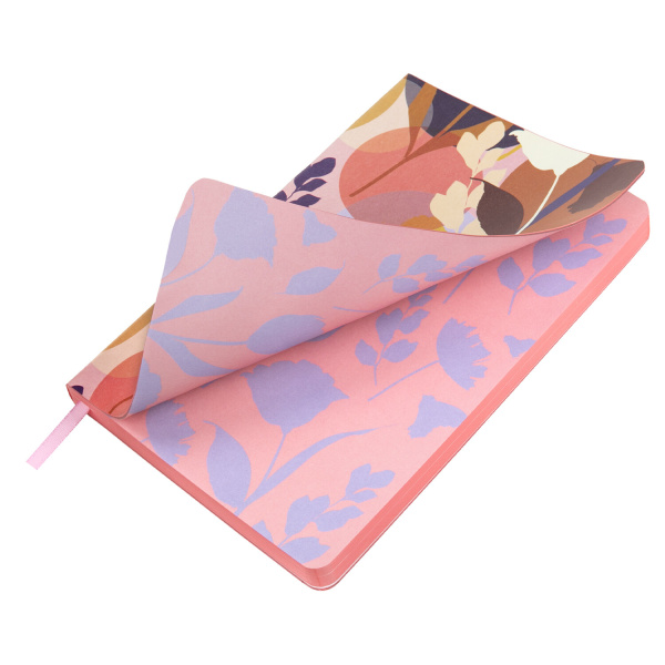 Ежедневник недатированный А5 (138х213 мм), BRAUBERG VISTA, под кожу, гибкий, 136 л., "Blossom", 112014 - Ежедневники с покрытием "под кожу и ткань"