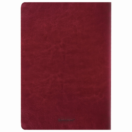 Тетрадь 60 л. в линию обложка гладкий кожзам, сшивка, B5 (179х250мм), БОРДОВЫЙ, BRAUBERG VIVA, 403904 - Тетради более 60 листов