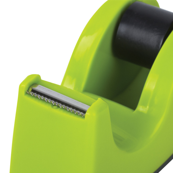 Диспенсер для клейкой ленты BRAUBERG настольный, утяжеленный, средний, салатовый, 11,8х5х5 см, 440143 - Диспенсеры для канцелярской ленты