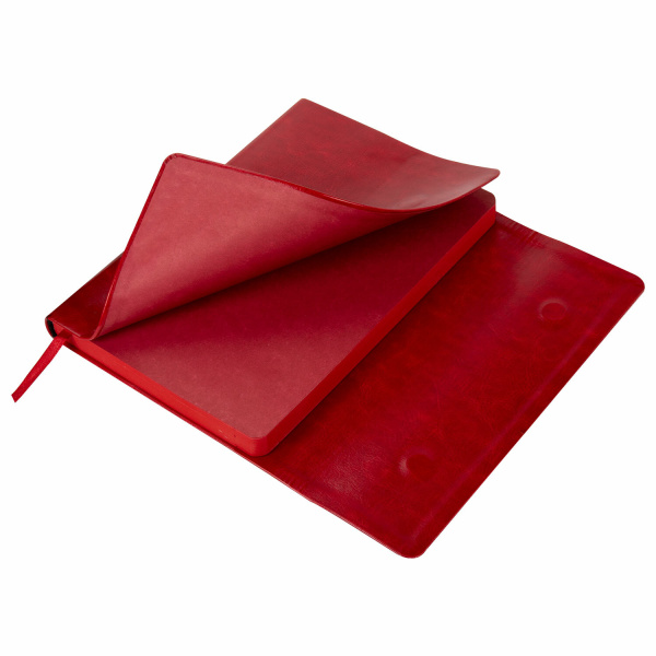 Ежедневник с магнитным клапаном недатированный, под кожу, А5, красный, BRAUBERG "Magnetic X", 113281 - Ежедневники с покрытием "под кожу и ткань"