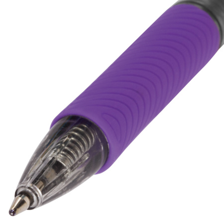 Ручка шариковая автоматическая с грипом BRAUBERG "Insight", СИНЯЯ, детали ассорти, узел 0,7 мм, линия письма 0,35 мм, 141548 - Ручки шариковые автоматические