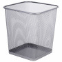 Корзина для бумаг квадратная 17 литров, BRAUBERG "Germanium", металл, серебро, 237976 - Корзины для бумаг
