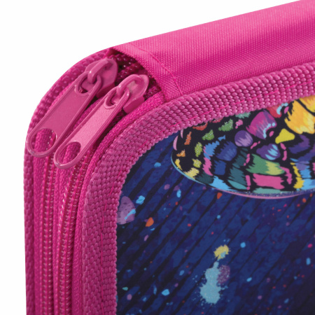 Пенал 2 отделения, ламинированный картон, 19х11 см, "Colorful butterfly", 270886 - Пеналы каркасные