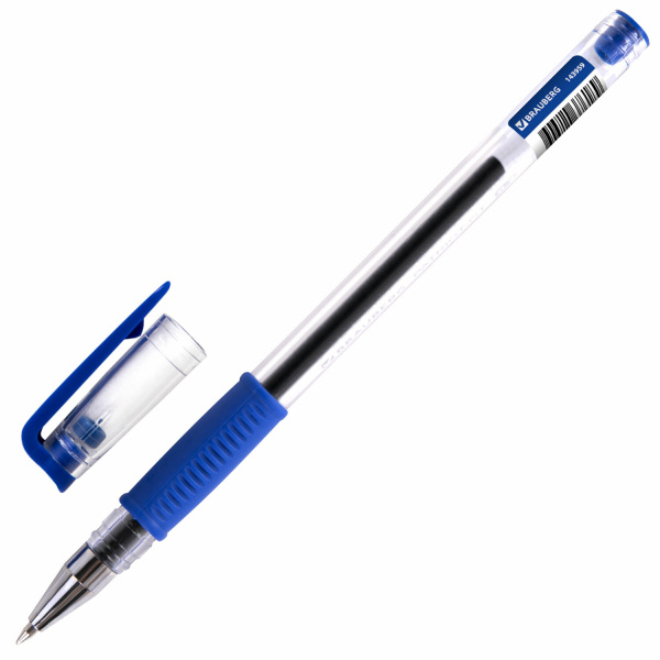 Ручка гелевая РОССИЯ "PATRIOT-GT", СИНЯЯ, корпус прозрачный, узел 0,7 мм, линия письма 0,4 мм, BRAUBERG, 143959 - Ручки гелевые неавтоматические