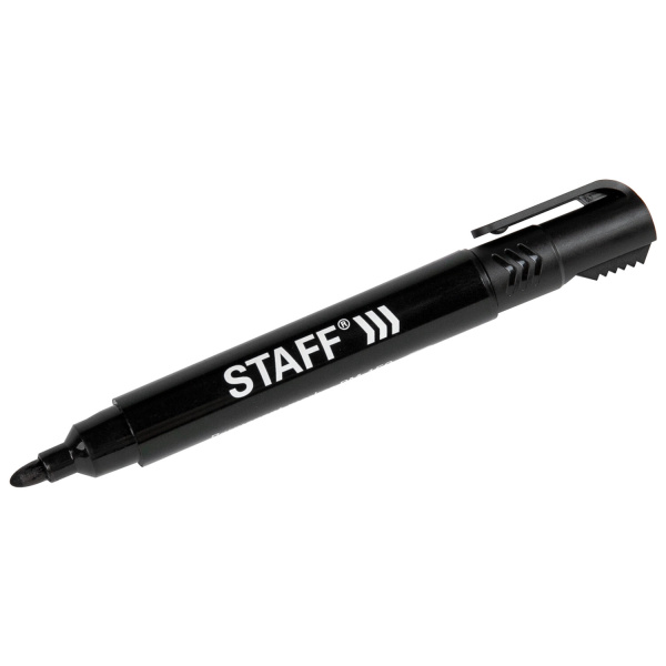 Маркер перманентный с колпачком для вскрытия коробок STAFF "Basic" LOGISTIC PM-150, ЧЕРНЫЙ, 3 мм, 152201 - Маркеры перманентные