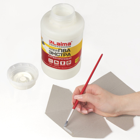 Клей ПВА Экстра Суперпрочный 1 кг (керамика, ткань, кожа, дерево, бумага, картон), LAIMA, 606432 - Клей ПВА