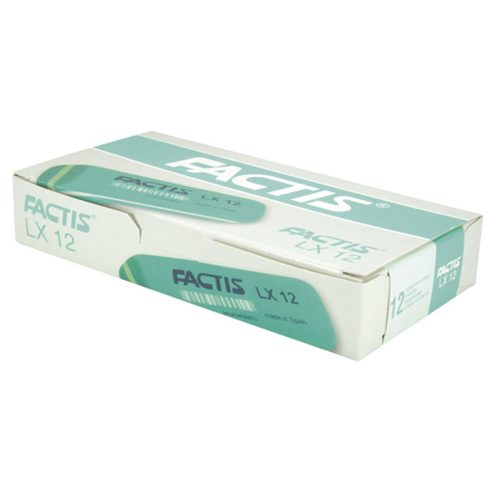 Ластик большой FACTIS LX 12 (Испания), 74х24х13 мм, зеленый, прямоугольный, скошенные края, CPFLX12 - Ластики классические