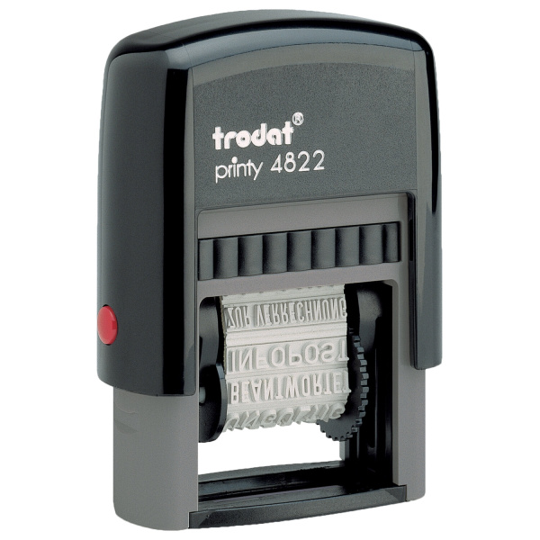 Штамп стандартный "12 БУХГАЛТЕРСКИХ ТЕРМИНОВ", корпус черный, оттиск 25х4 мм, синий, TRODAT 4822 - Штампы стандартных слов